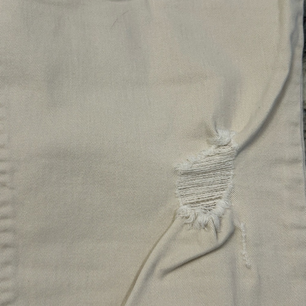 Express Women’s Mid Rise Cropped Legging Jeans Size 10 Off White Frizz Cuff - Picture 8 of 8